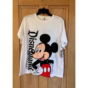 Disneyland Resort Mens Vintage Y2K Big Mickey Mouse Shirt Sz Medium White AN NWT
